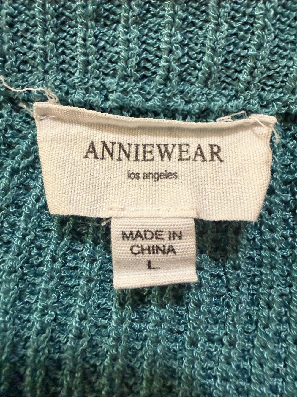 Women’s Teal Crewneck Knit Sweater - Picture 3 of 3